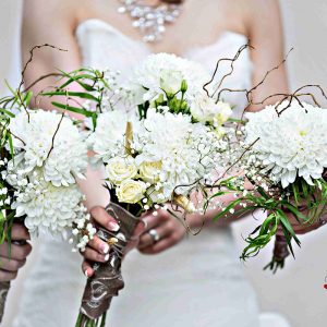 flower arrangement held by a bride