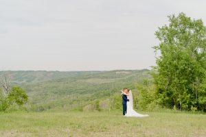 Newlyweds in front of a Valley