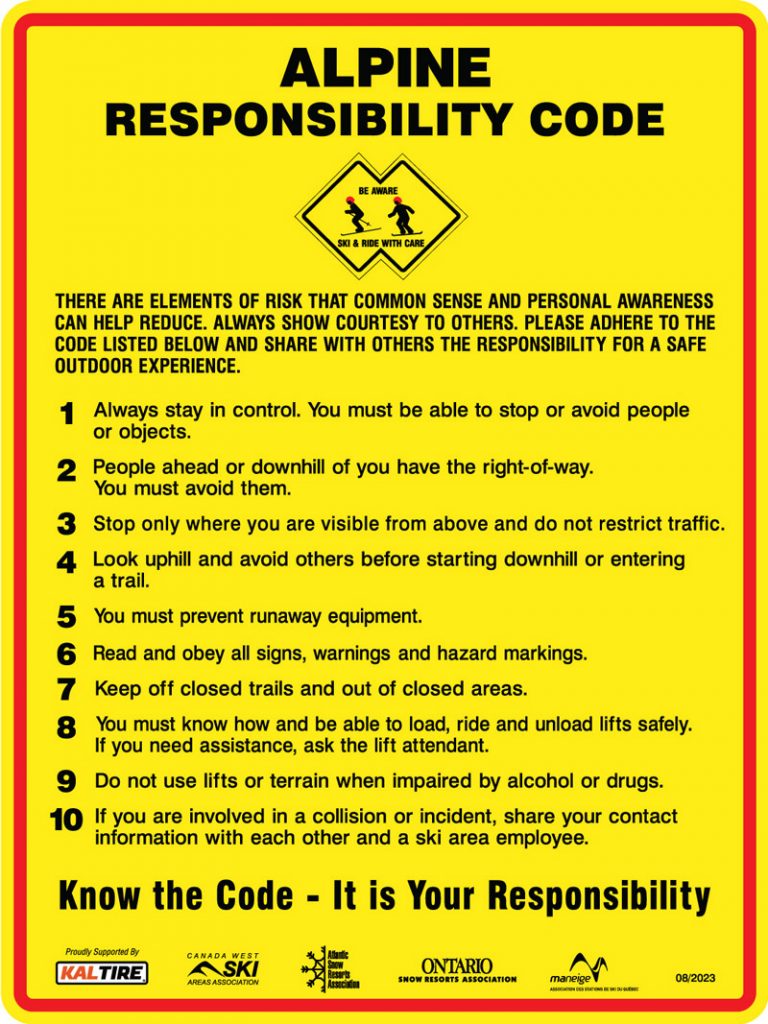 The alpine responsibility code.